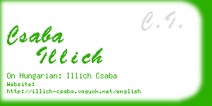 csaba illich business card